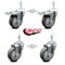 Service Caster 4 Inch Thermoplastic Rubber Swivel 3/8 Inch Stem Caster Total Lock Brake, 2PK SCC-TSTTL20S414-TPRB-381615-2-S-2 - alternate 4